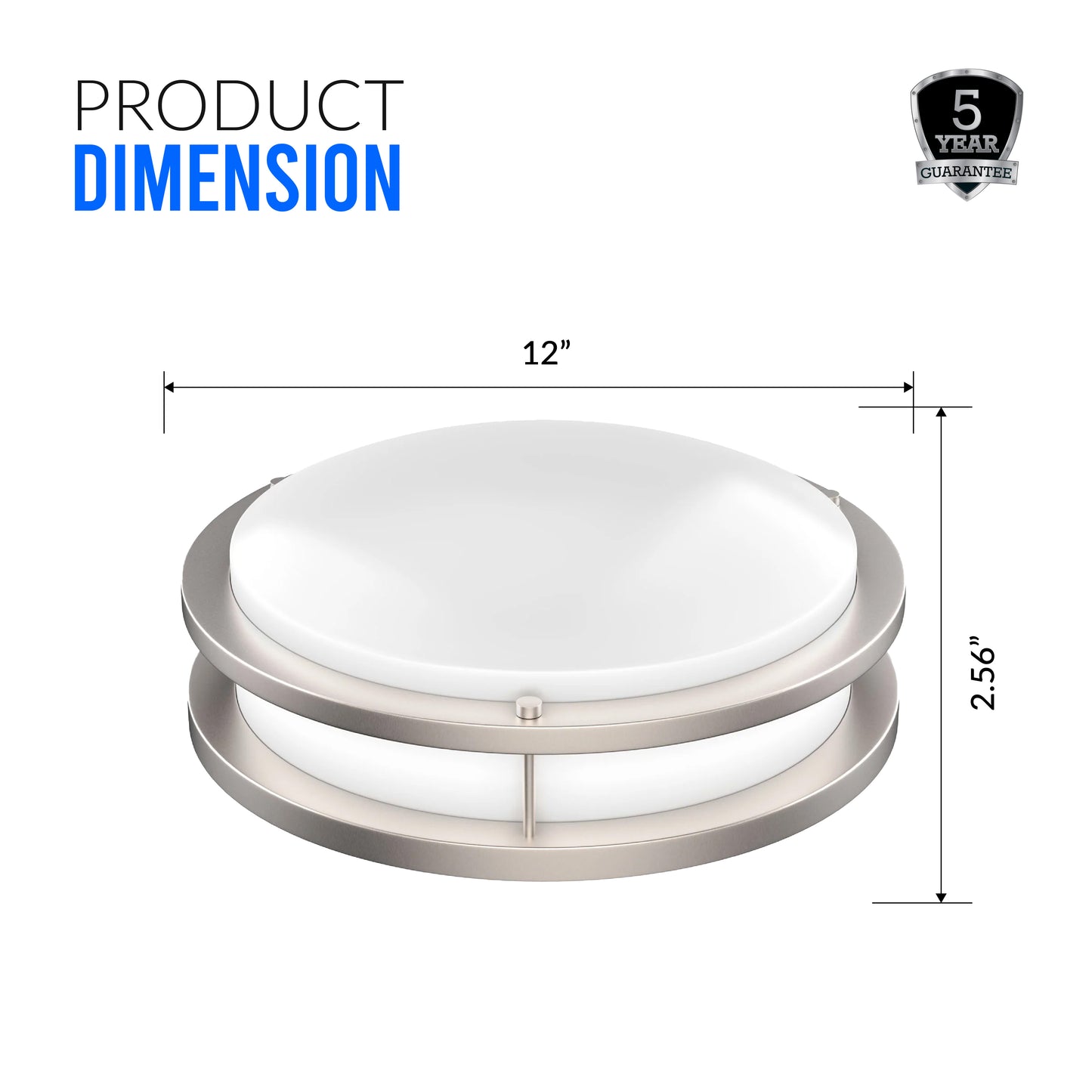 12" LED Double Ring Flushmount Light - 16w with 5-in-1 CCT 2700K/3000K/3500K/4000K/5000K