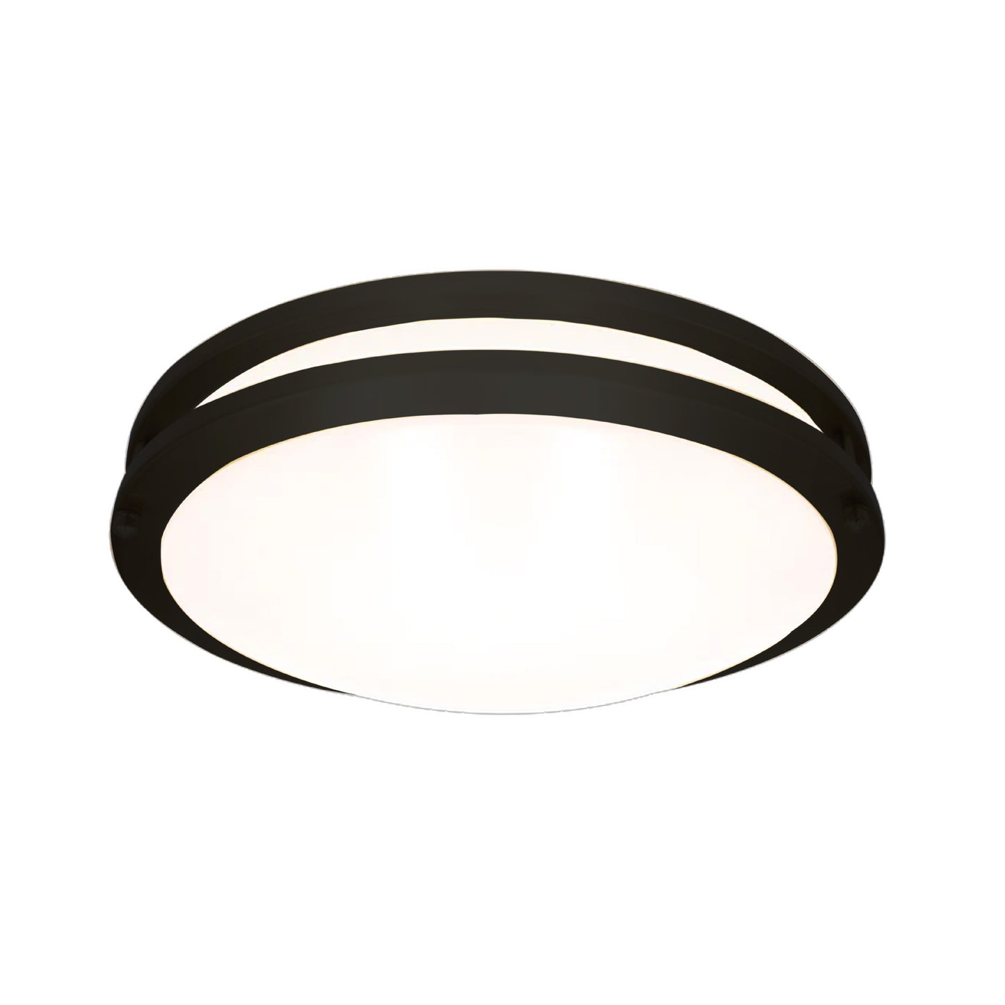 16" LED Double Ring Black Matt Flushmount Light - 26W with 5-in-1 CCT (2700K/3000K/3500K/4000K/5000K)