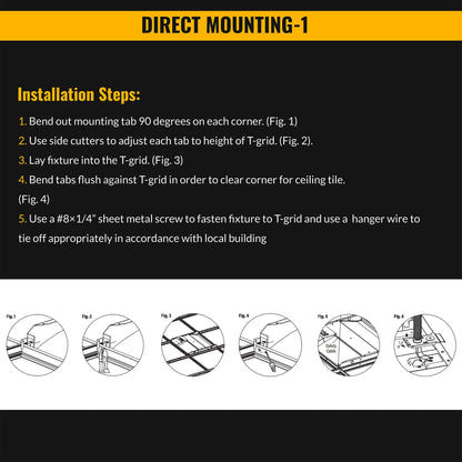 1x4 Center Basket Troffer 5200 Lumens, Selectable Wattage 25W-40W, Selectable CCT 3500K-5000K