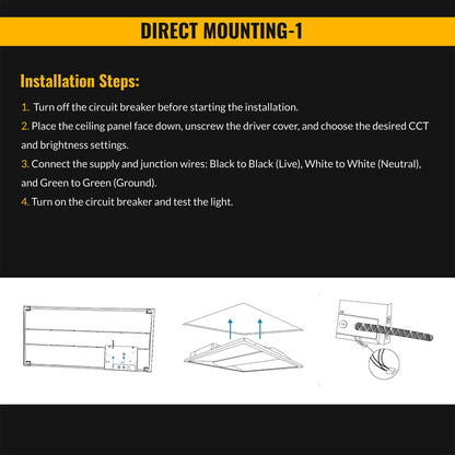 2x2 LED Troffer 5000 Lumens, Adjustable Wattage 25W-40W, Selectable CCT 3500K-5000K