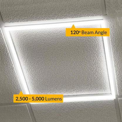 2x2 LED T-Bar 4800 Lumens, Adjustable 20W-40W, Selectable CCT 3000K-5000K