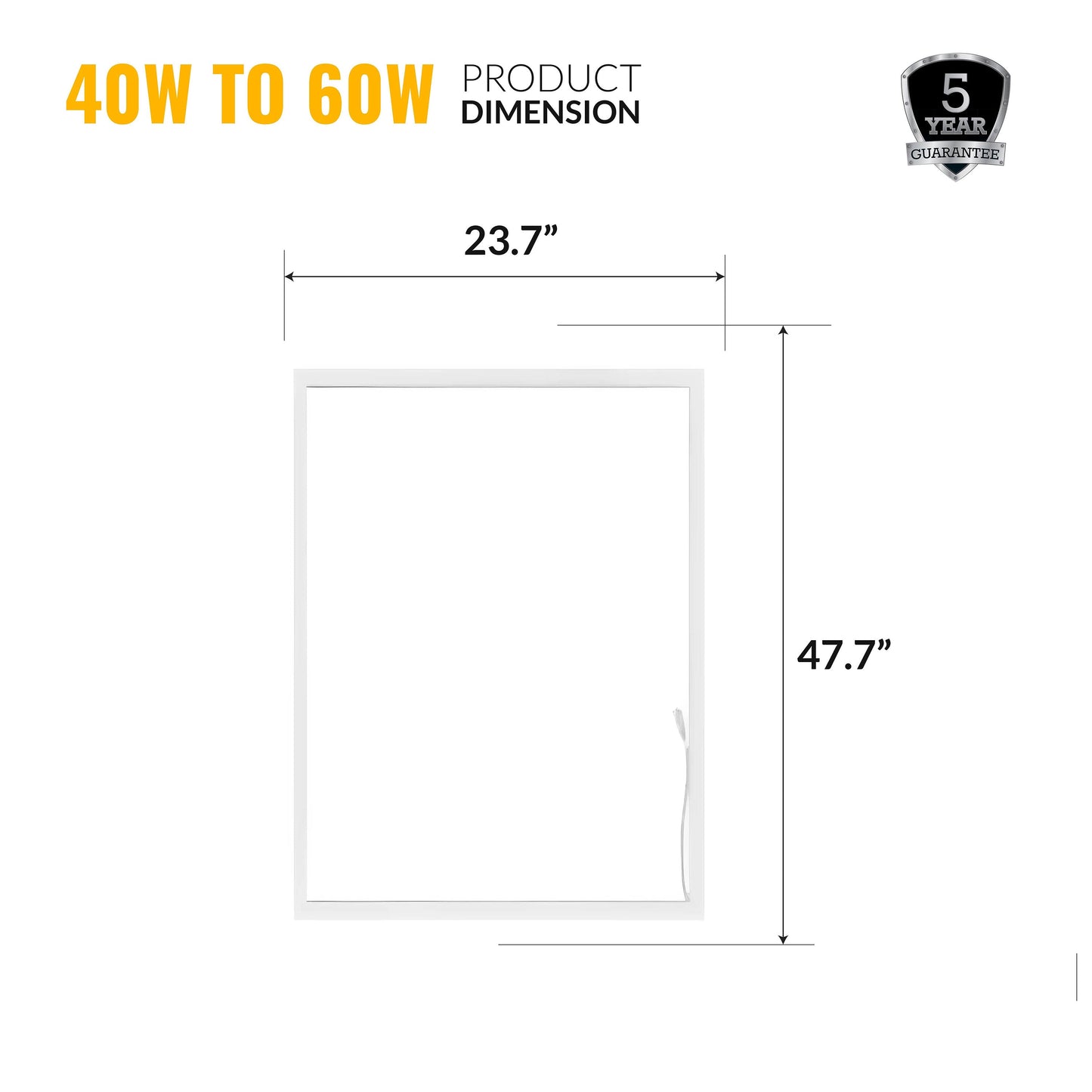 2x4 LED T-Bar 6600 Lumens, Adjustable 40W-60W, Selectable CCT 3000K-5000K