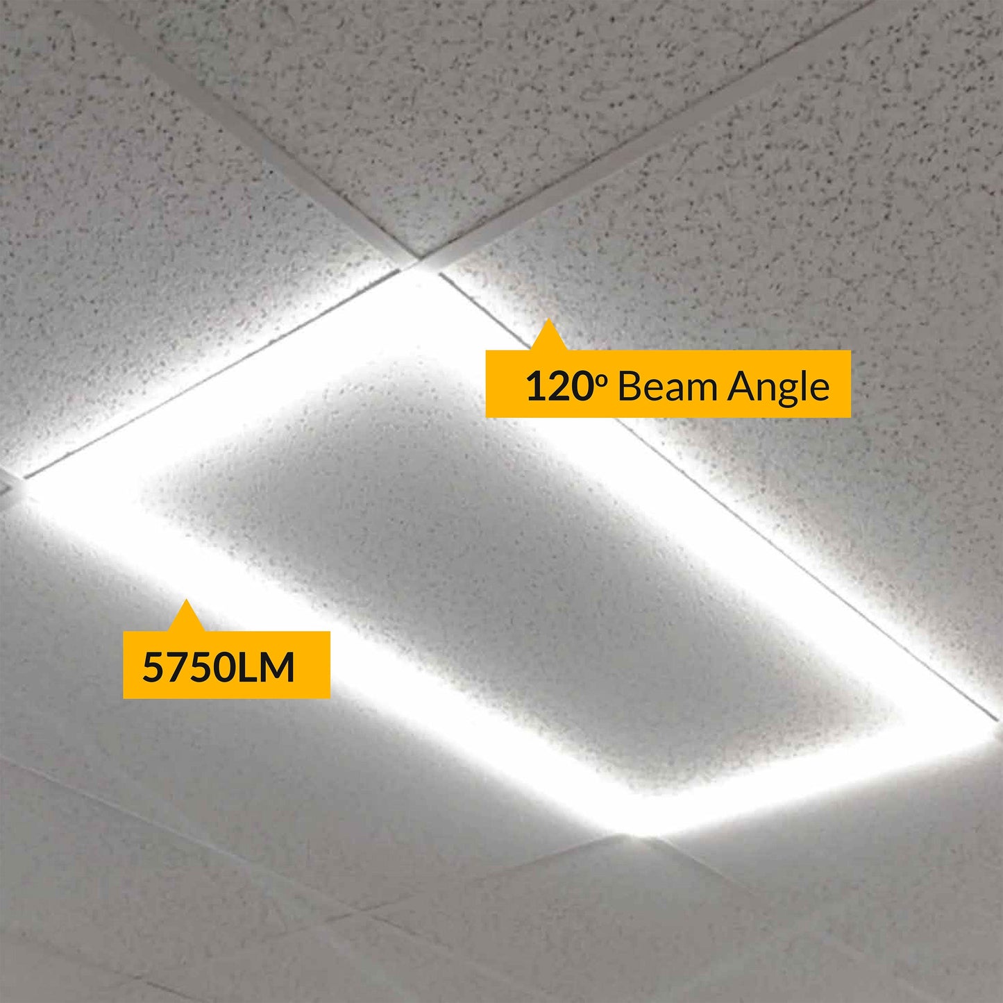 2x4 LED T-Bar 6600 Lumens, Adjustable 40W-60W, Selectable CCT 3000K-5000K