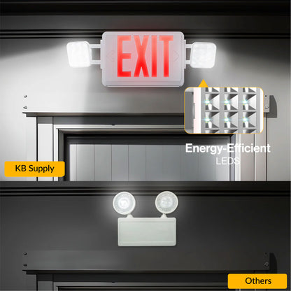 2 Head LED Exit Sign (Red), Floodlight