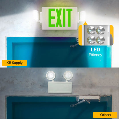 2 Head LED Exit Sign (Green)