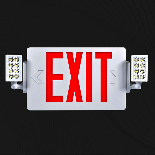 2 Head LED Exit Sign (Red)