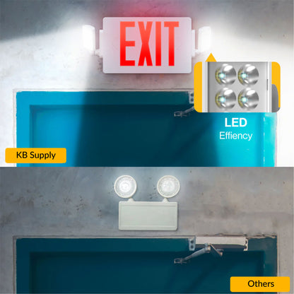 2 Head LED Exit Sign (Red)