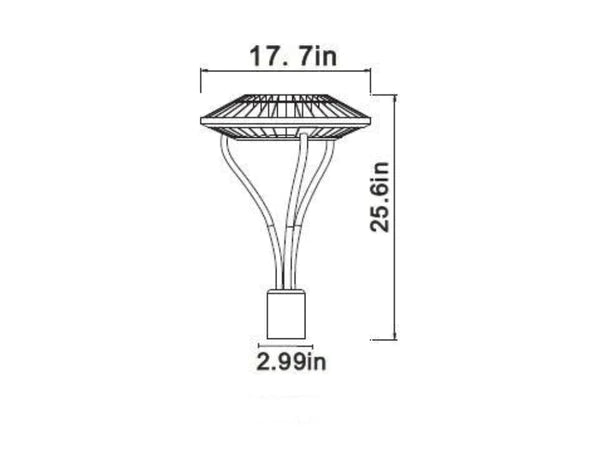 Adjustable Post Top / LED Pole Light LED Fixture: 20/30/40/60W, Tunable Color & Power, Photocell & Philip Chip UL Driver, 3000/4000/5000K