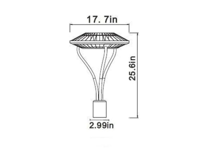 Adjustable Post Top / LED Pole Light LED Fixture: 20/30/40/60W, Tunable Color & Power, Photocell & Philip Chip UL Driver, 3000/4000/5000K