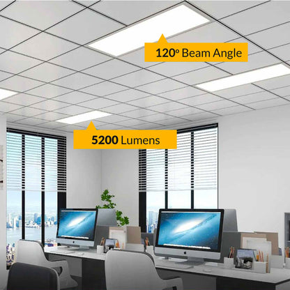 2x4 LED Panel 6500 Lumens, Adjustable Wattage 25W-50W, Selectable CCT 3500K-6500K