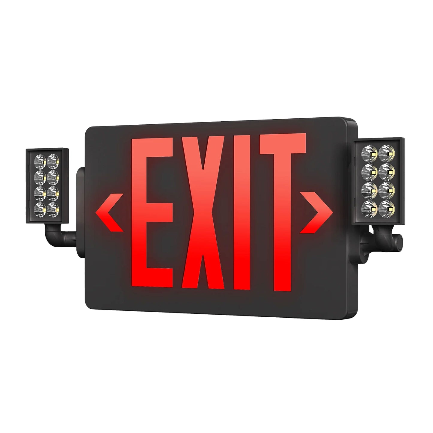 Black 2 Head LED Exit Sign