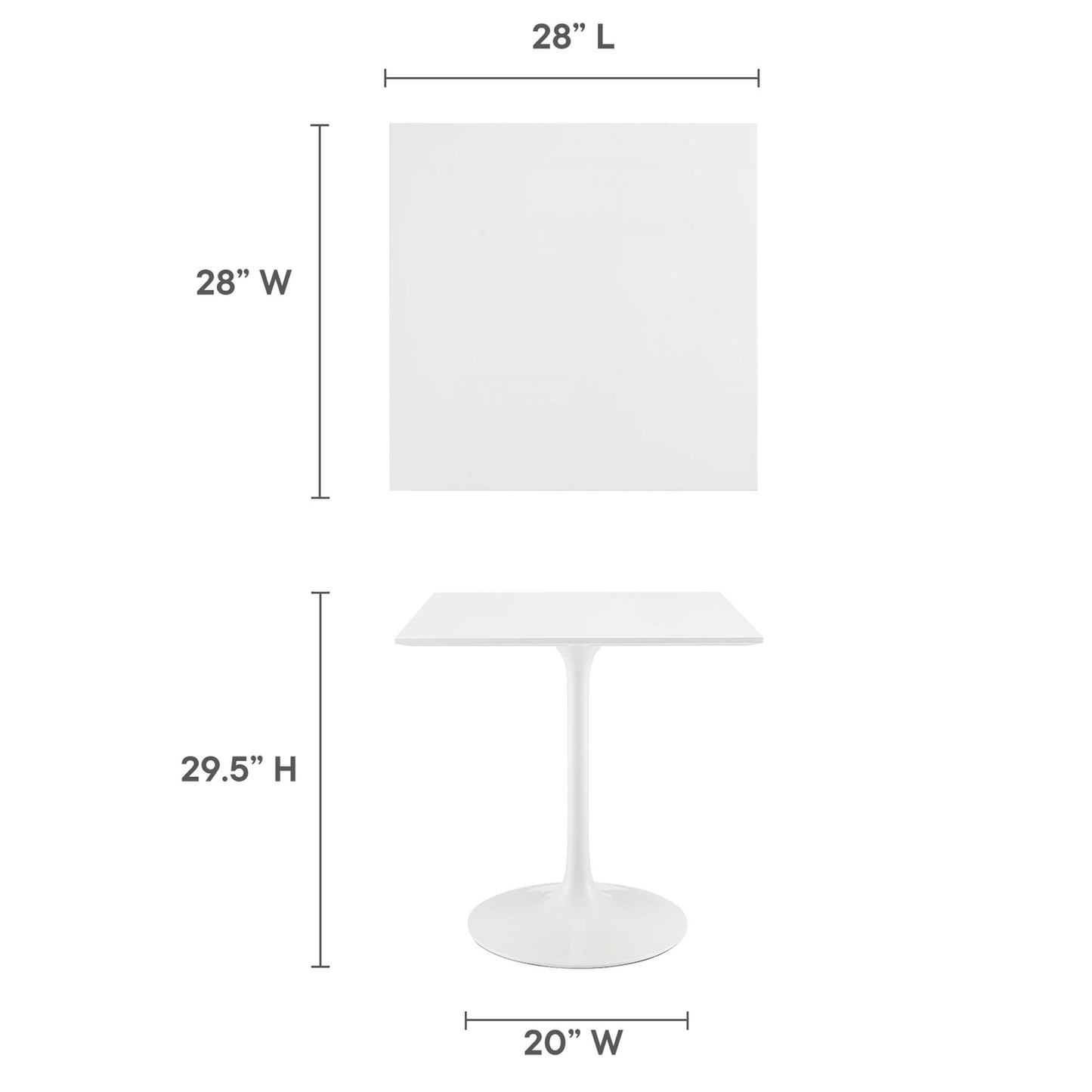 Lippa 28" Square Wood Top Dining Table