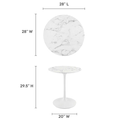 Lippa 28" Round Artificial Marble Dining Table