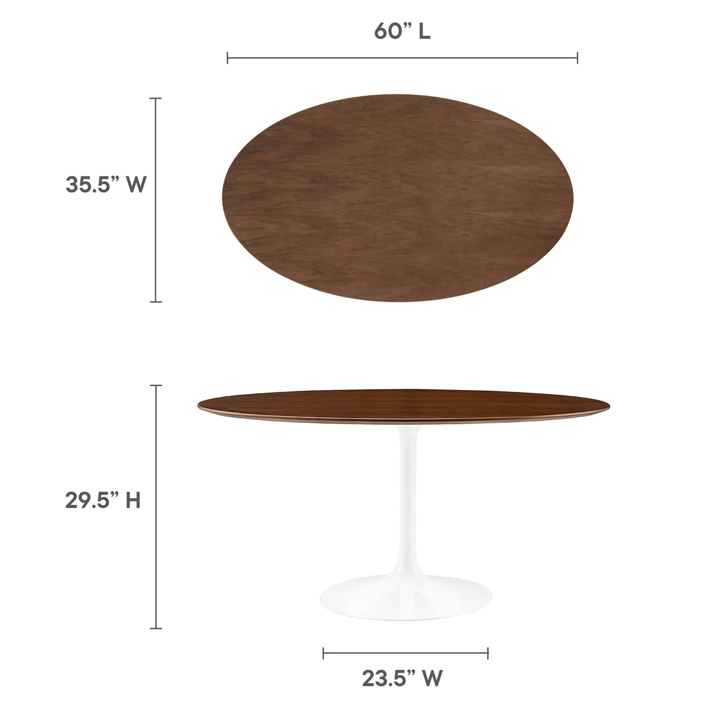 Lippa 60" Oval Wood Grain Dining Table