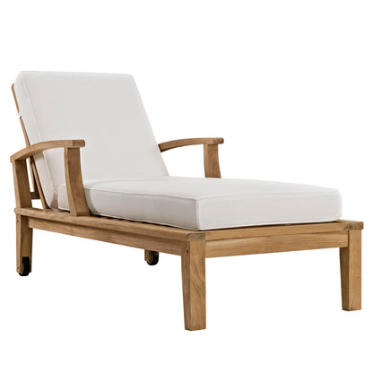 Marina Outdoor Patio Teak Single Chaise