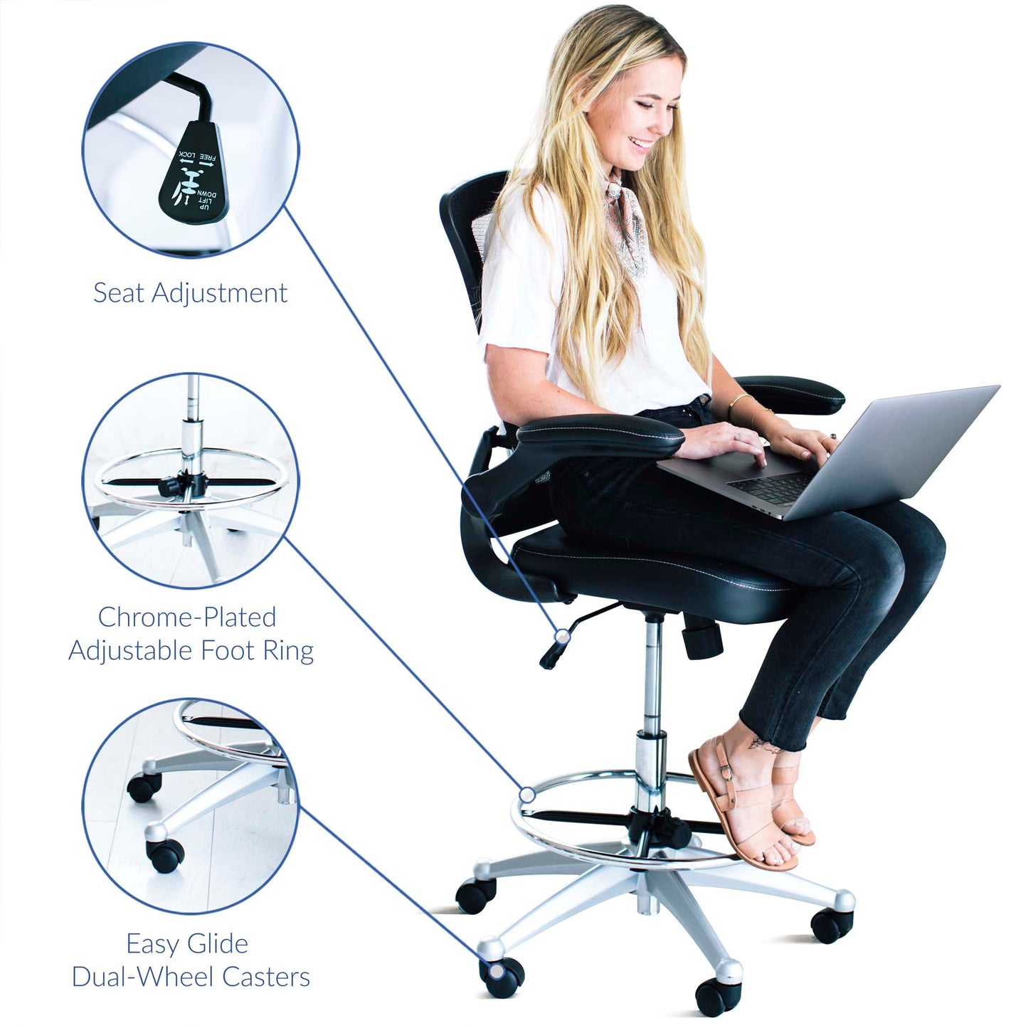 Attainment Vinyl Drafting Chair