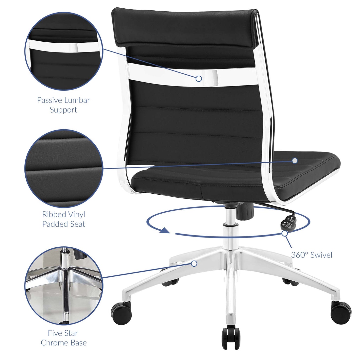 Jive Armless Mid Back Office Chair