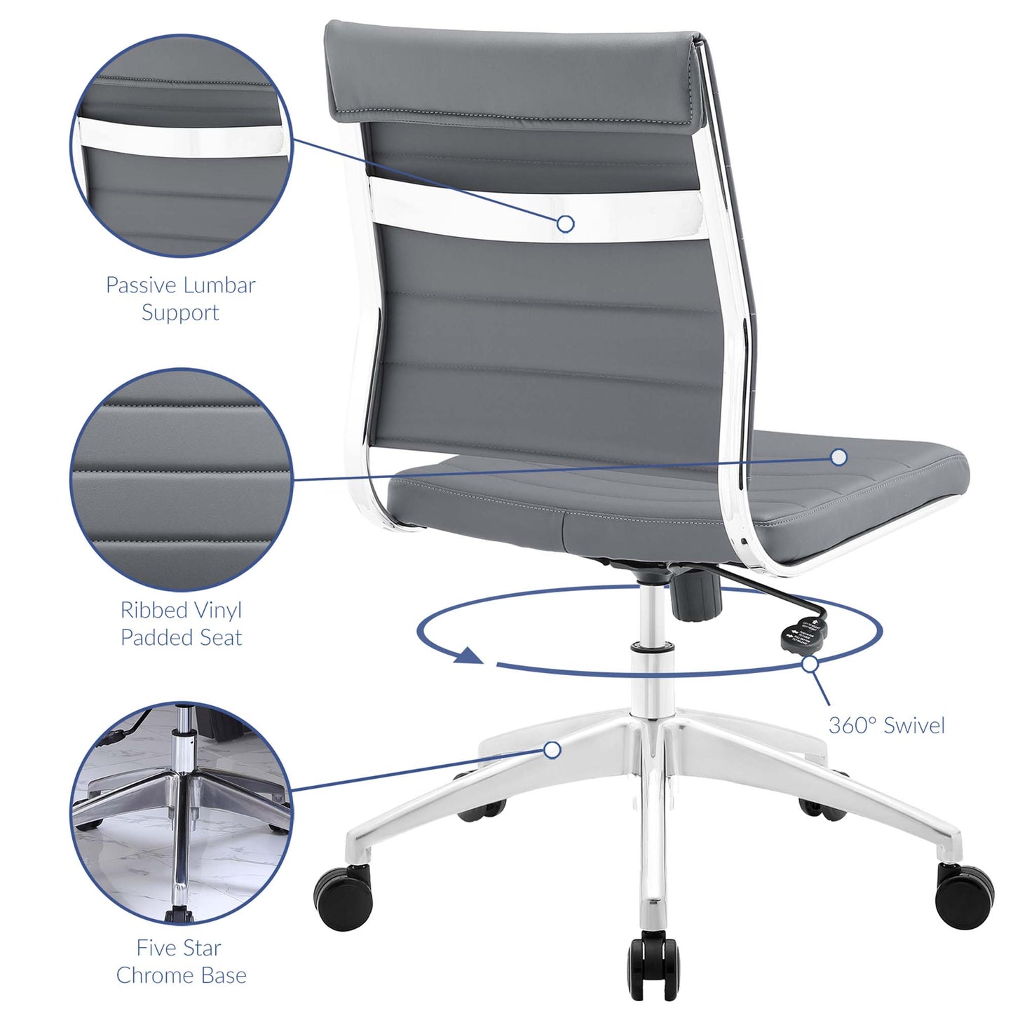 Jive Armless Mid Back Office Chair