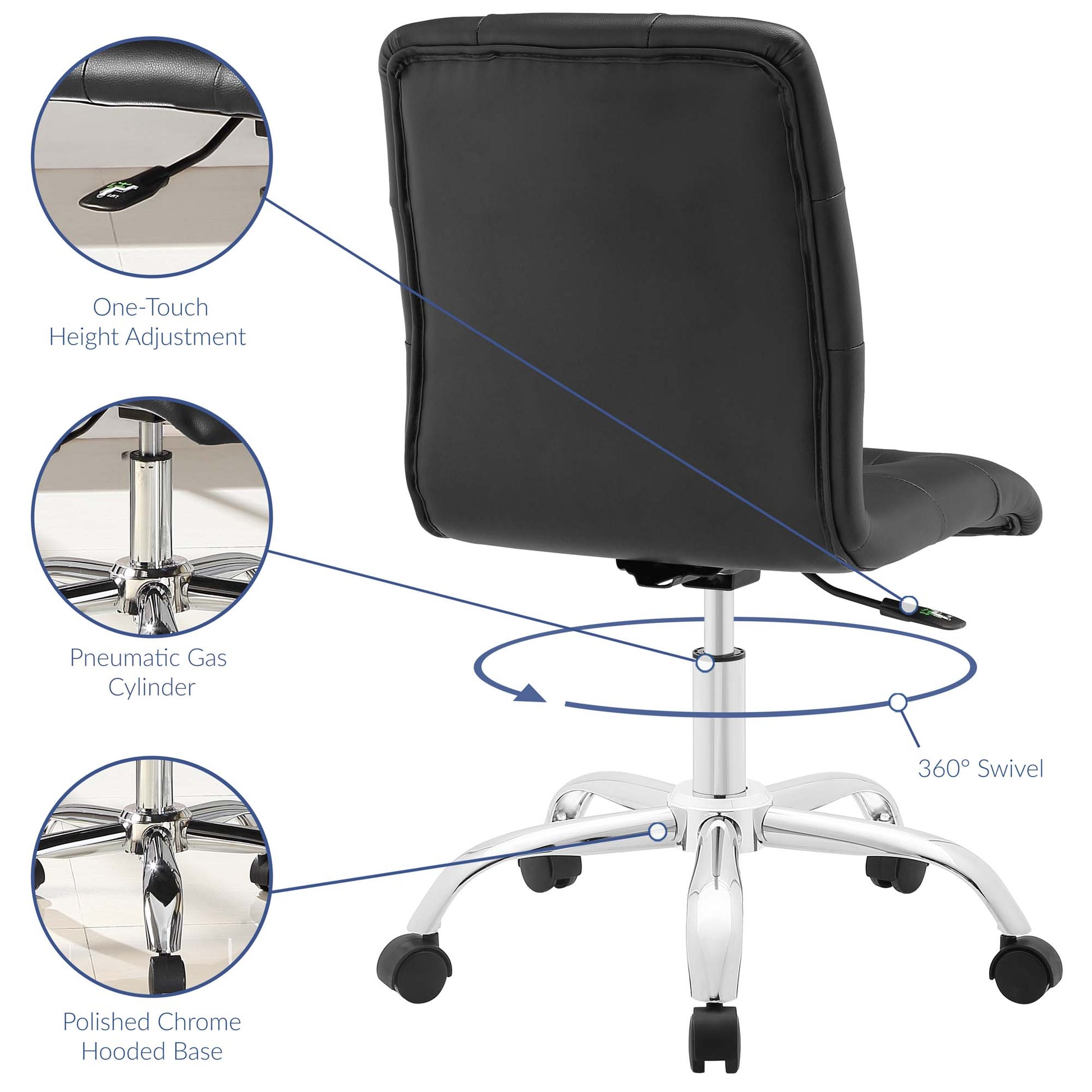 Prim Armless Mid Back Office Chair