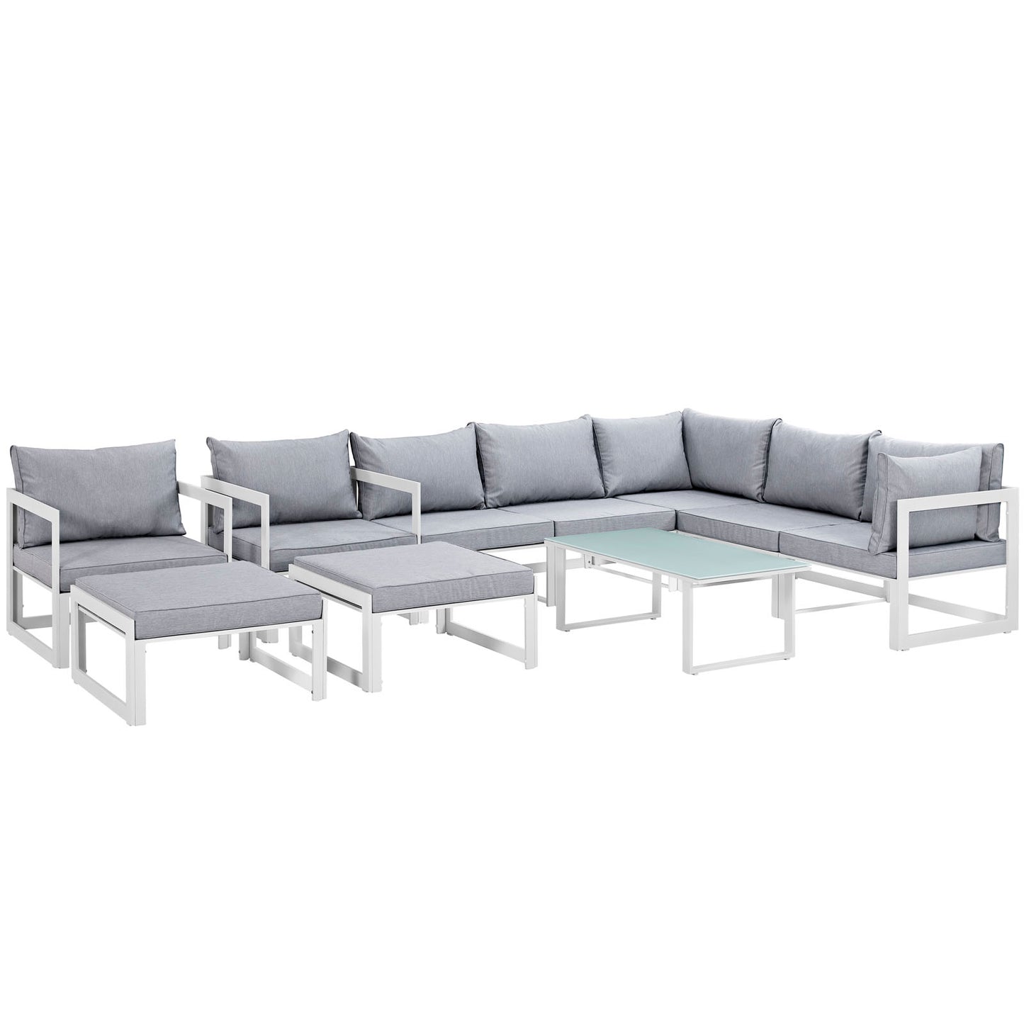 Fortuna 10 Piece Outdoor Patio Sectional Sofa Set