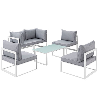 Fortuna 6 Piece Outdoor Patio Sectional Sofa Set