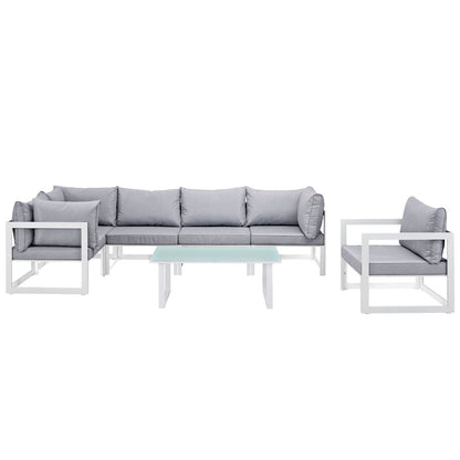 Fortuna 7 Piece Outdoor Patio Sectional Sofa Set