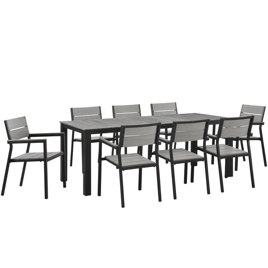 Maine 9 Piece Outdoor Patio Dining Set