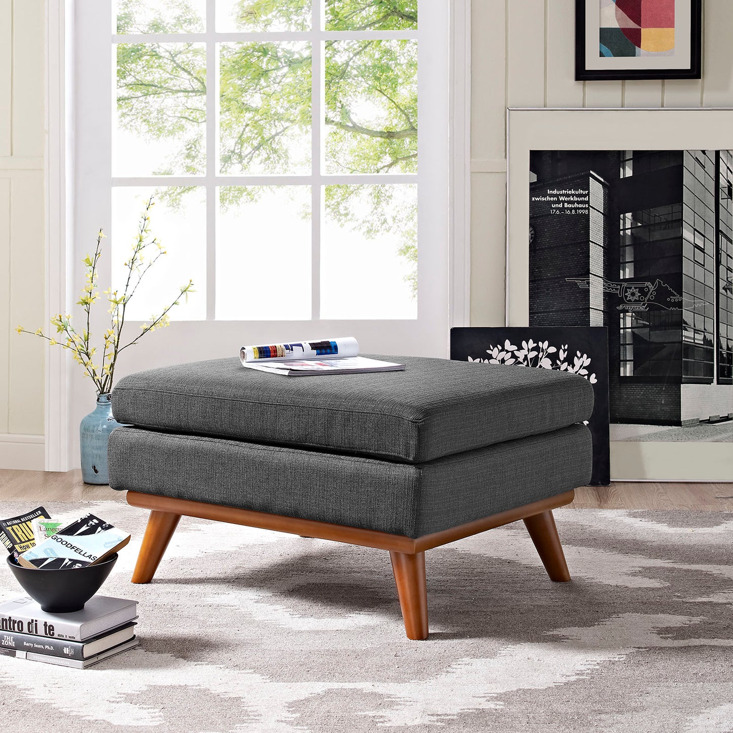 Engage Upholstered Fabric Ottoman