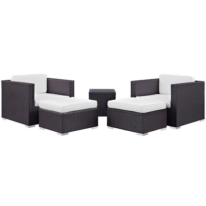 Convene 5 Piece Outdoor Patio Sectional Set