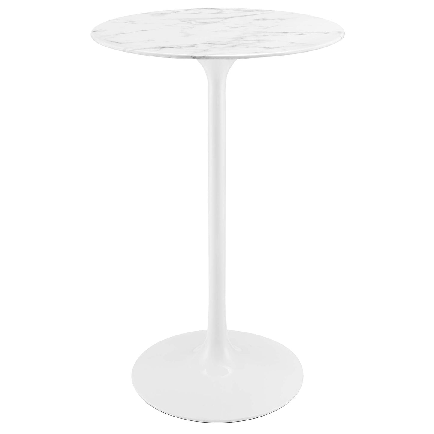 Lippa 28" Round Artificial Marble Bar Table