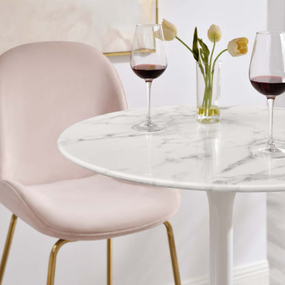 Lippa 28" Round Artificial Marble Bar Table