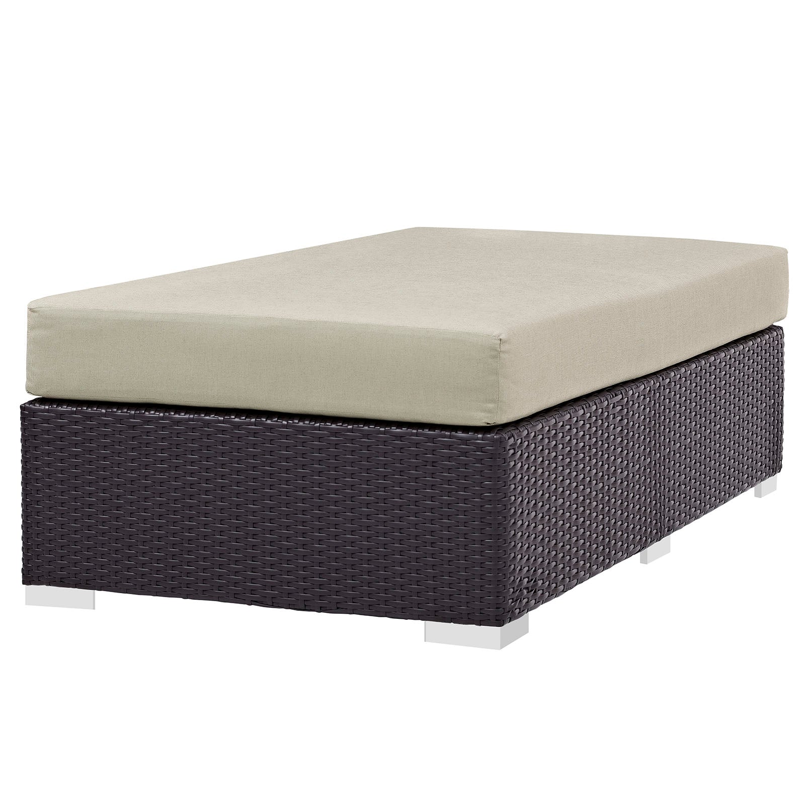 Convene Outdoor Patio Fabric Rectangle Ottoman