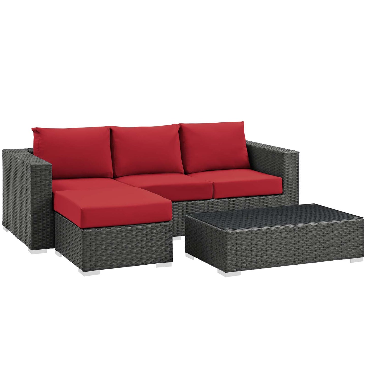 Sojourn 3 Piece Outdoor Patio Sunbrella® Sectional Set