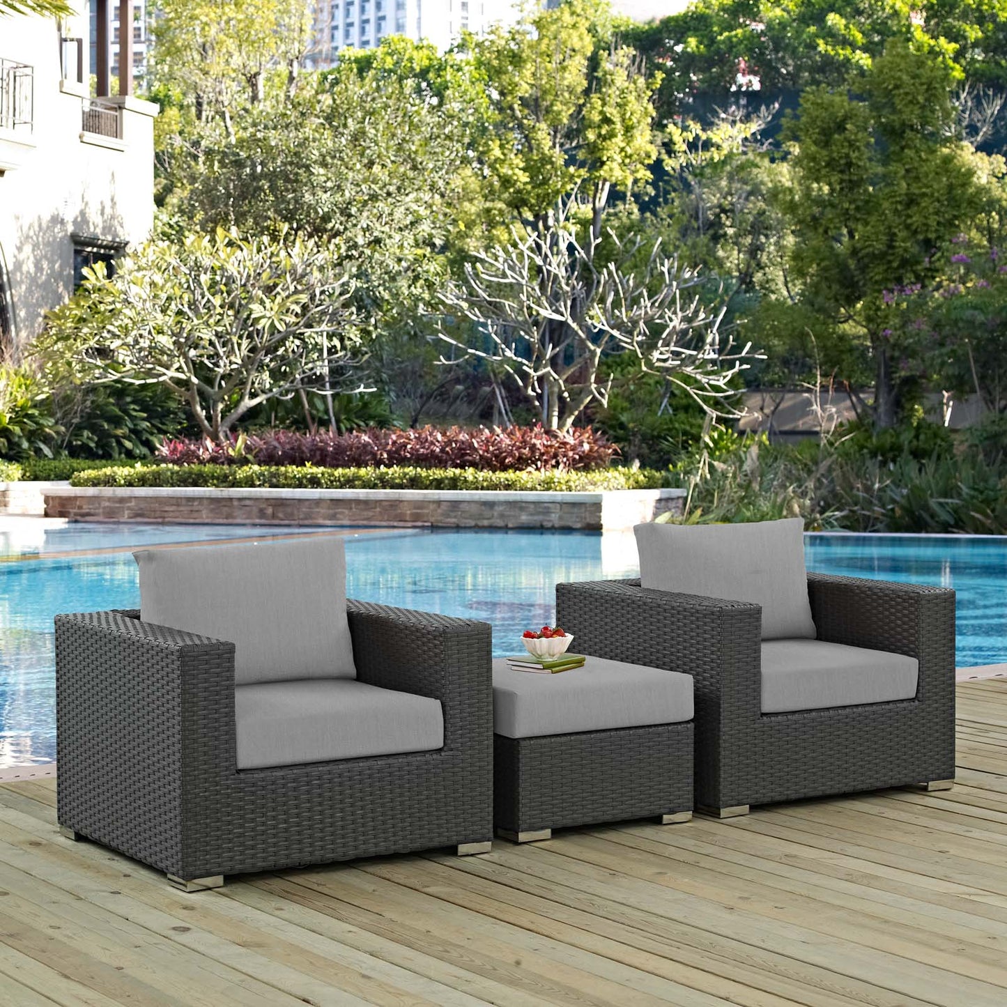 Sojourn 3 Piece Outdoor Patio Sunbrella® Sectional Set