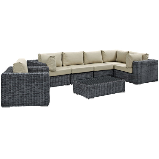 Summon 7 Piece Outdoor Patio Sunbrella® Sectional Set