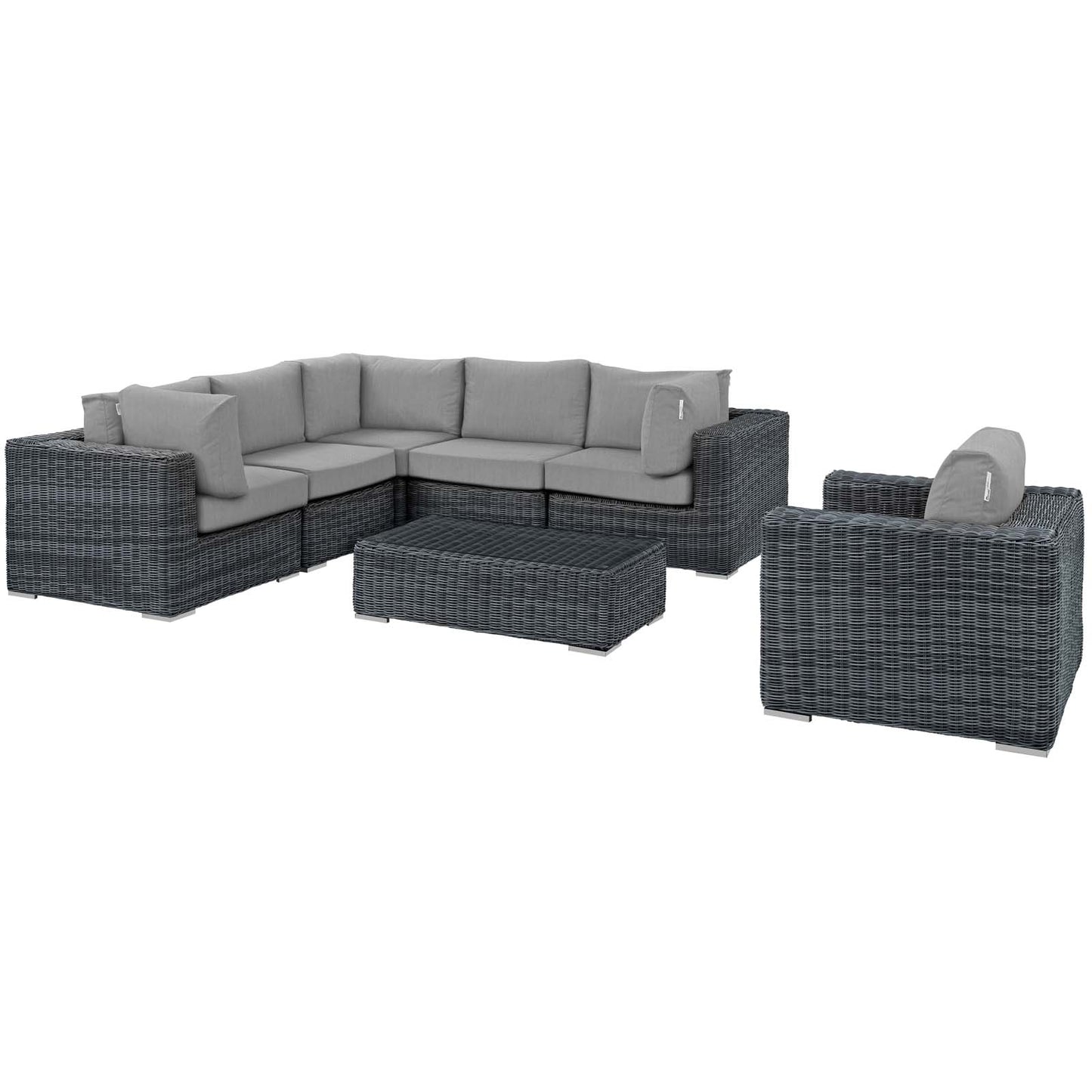 Summon 7 Piece Outdoor Patio Sunbrella® Sectional Set