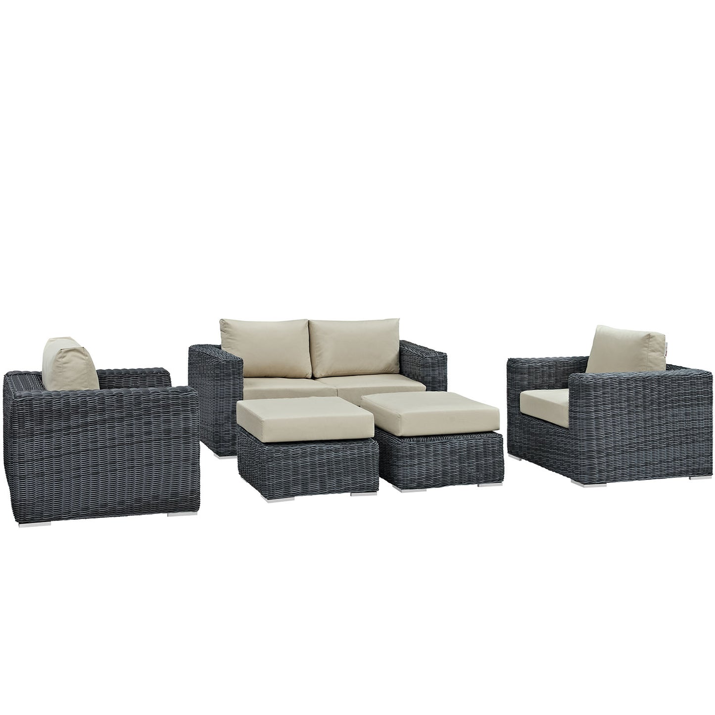 Summon 5 Piece Outdoor Patio Sunbrella® Sectional Set