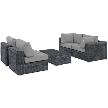 Summon 5 Piece Outdoor Patio Sunbrella® Sectional Set