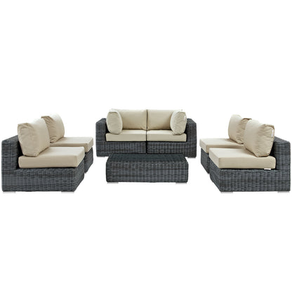 Summon 7 Piece Outdoor Patio Sunbrella® Sectional Set