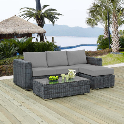 Summon 3 Piece Outdoor Patio Sunbrella® Sectional Set