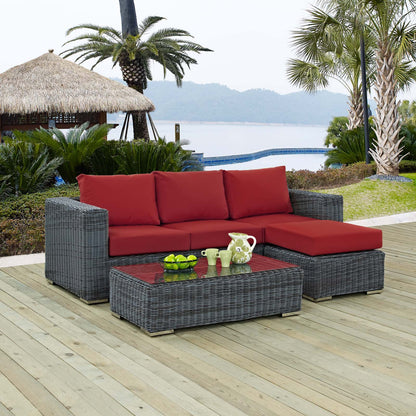 Summon 3 Piece Outdoor Patio Sunbrella® Sectional Set