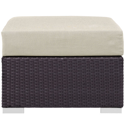 Convene Outdoor Patio Fabric Square Ottoman