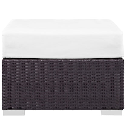 Convene Outdoor Patio Fabric Square Ottoman