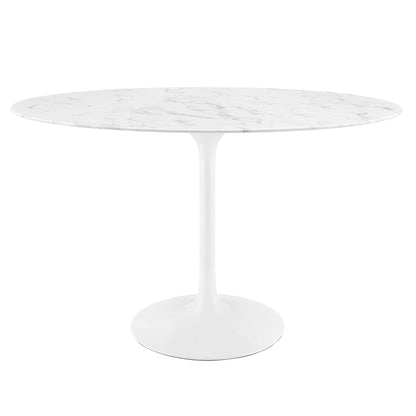 Lippa 48" Oval Artificial Marble Dining Table