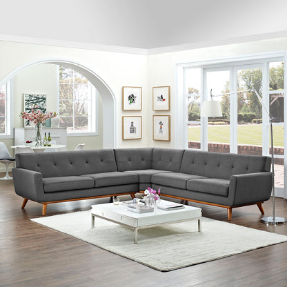 Engage L-Shaped Upholstered Fabric Sectional Sofa