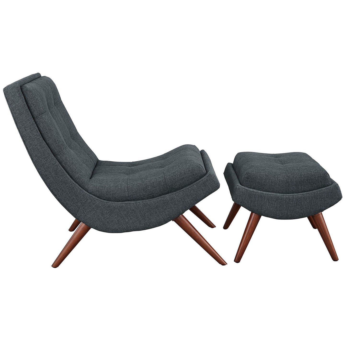 Ramp Upholstered Fabric Lounge Chair Set