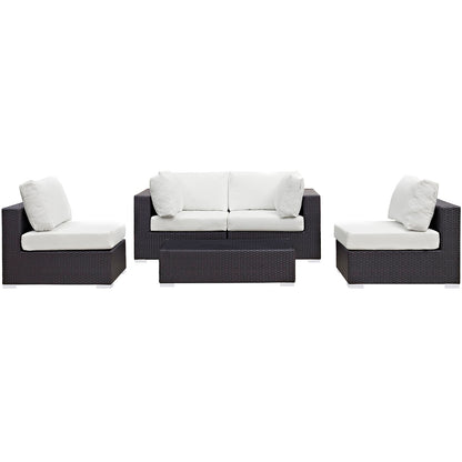 Convene 5 Piece Outdoor Patio Sectional Set