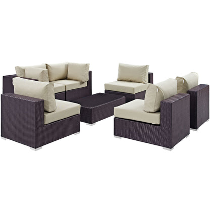 Convene 7 Piece Outdoor Patio Sectional Set