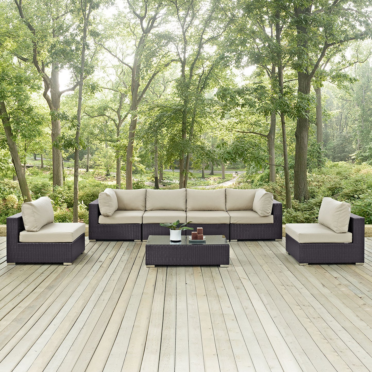 Convene 7 Piece Outdoor Patio Sectional Set