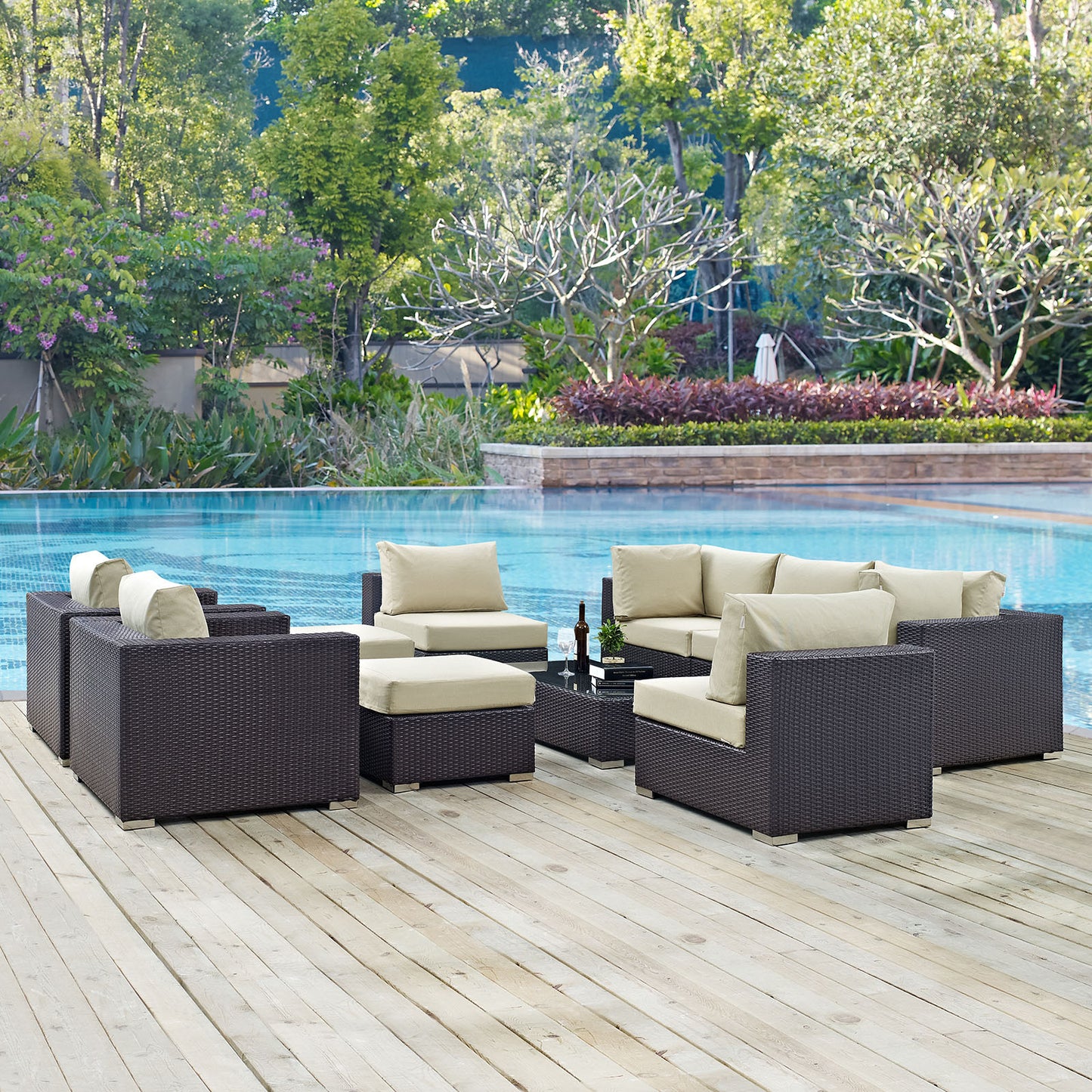 Convene 10 Piece Outdoor Patio Sectional Set